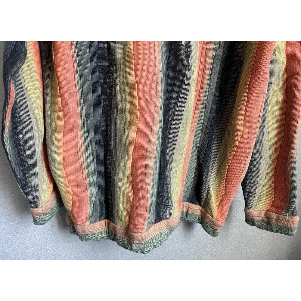 Carlo Colucci Men's 54 Multicolor Cotton Blend Sweater